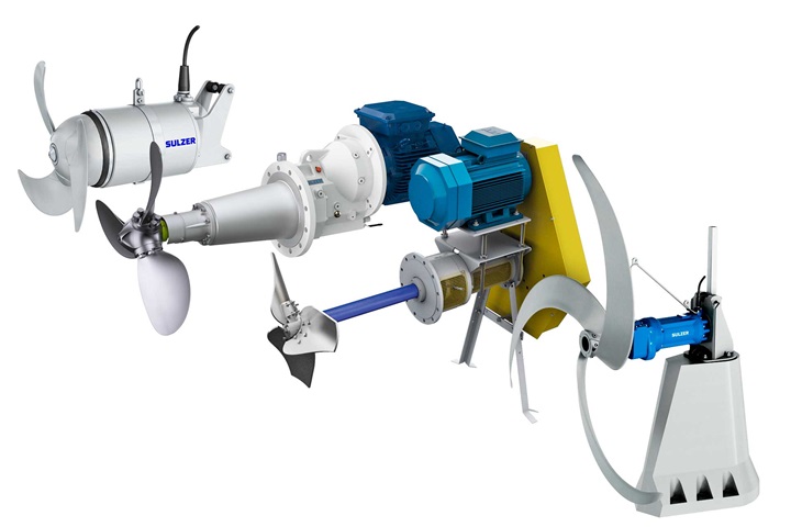 Agitators, mixers and heat exchangers